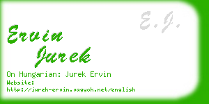 ervin jurek business card